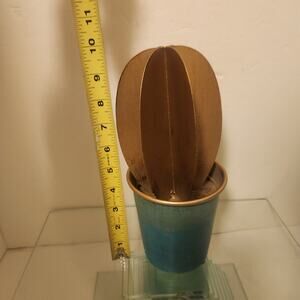 All Metal Cactus Green and Gold